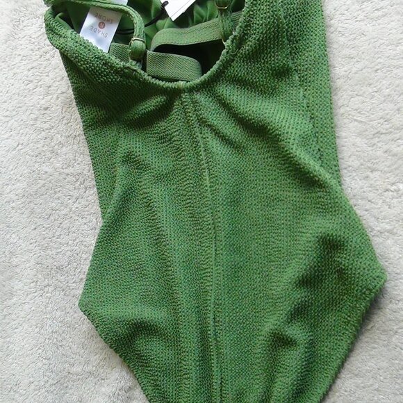 Shade & Shore Swimwear Womens Full Coverage One Piece Pucker Green XS,S,M,L,XL - Picture 4 of 16